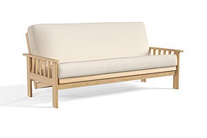 Futon Frame - Front-Closing Eco-Friendly Hardwood - Taurus Natural by Comfort Pure