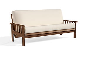 Futon Frame - Front-Closing Eco-Friendly Hardwood - Taurus Walnut by Comfort Pure
