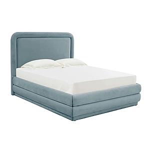Briella Bluestone Velvet Bed in King by TOV Furniture