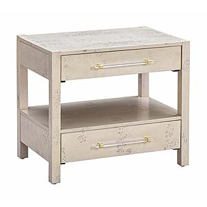 Brandyss White Burl Nightstand by TOV Furniture