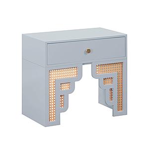 Suzie Pastel Blue & Rattan Nightstand by TOV Furniture