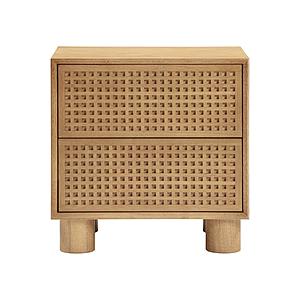 Miles Natural Rubberwood Nightstand by TOV Furniture