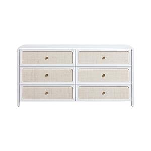 Patty White Rattan 6 Drawer Dresser by TOV Furniture