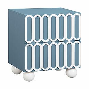 Tori Motif Blue Nightstand by TOV Furniture