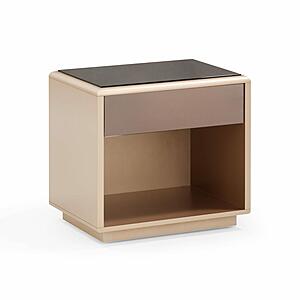 Martha Taupe Mirrored Nightstand by TOV Furniture