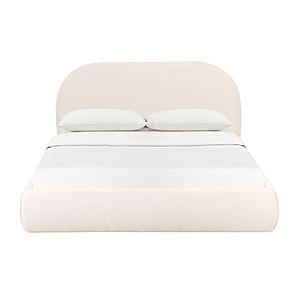 Bara Cream Textured Velvet King Bed by TOV Furniture