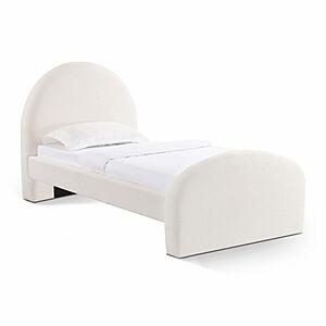 Moon Cream Boucle Twin Bed by TOV Furniture