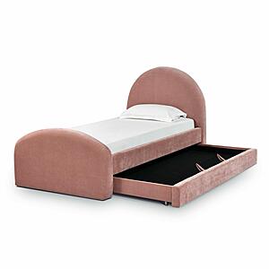Moon Rose Upcycled Chenille Twin Trundle Bed by TOV Furniture