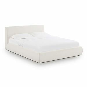 Isla Cream Upcycled Linen Queen Bed by TOV Furniture