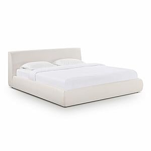 Isla Cream Upcycled Linen King Bed by TOV Furniture