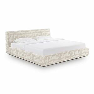 Isla Cream Jacquard Pattern King Bed by TOV Furniture
