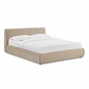 Isla Taupe Textured Velvet Queen Bed by TOV Furniture