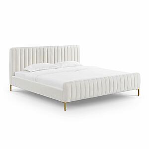 Angela Natural Upcycled Linen King Bed by TOV Furniture