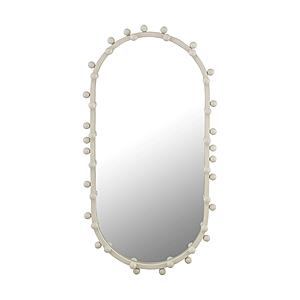 Bubbles Ivory Large Oval Wall Mirror by TOV Furniture