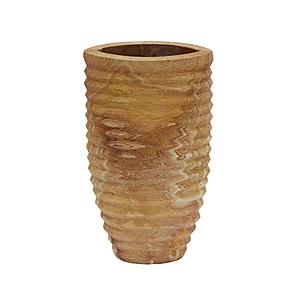 Saava Ribbed Stone Vase in Sandstone by TOV Furniture