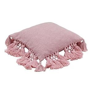 Stone Washed Blush Pink Cotton Tasseled Pillow by TOV Furniture