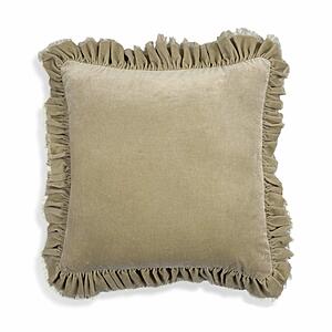 Alessia Distressed Beige Velvet Pillow by TOV Furniture