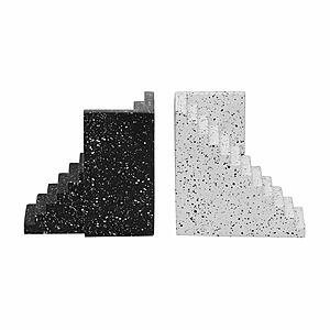 Gabby Speckled Black and White Stairway Bookends by TOV Furniture