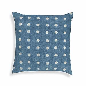 Indigo Dots Cotton 20 inch Square Accent Pillow by TOV Furniture