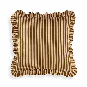 Alessia Taupe Striped Ruffle 20 inch Square Accent Pillow by TOV Furniture
