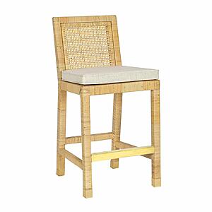 Amara Cream Linen Counter Stool by TOV Furniture
