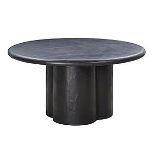 Elika Black Faux Plaster Round Dining Table by TOV Furniture