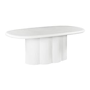 Elika White Faux Plaster Oval Dining Table by TOV Furniture