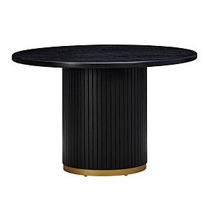 Chelsea Black Oak Round Dining Table by TOV Furniture
