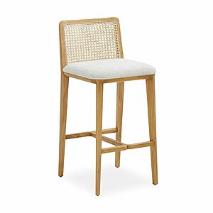 Gerri Performance Tweed and Rattan Counter Stool by TOV Furniture