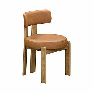 Odessa Saddle Brown Vegan Leather Dining Chair by TOV Furniture