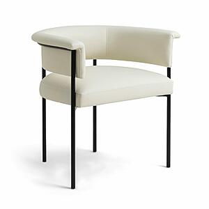 Taylor Cream Vegan Leather Dining Chair by TOV Furniture