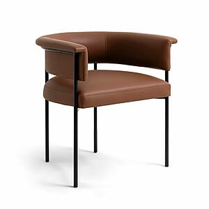 Taylor Saddle Brown Vegan Leather Dining Chair by TOV Furniture