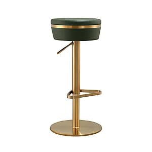 Astro Malachite Green and Gold Adjustable Stool by TOV Furniture