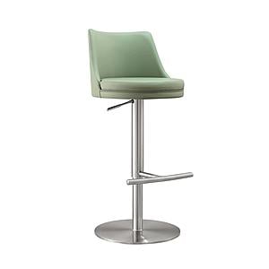 Reagan Sea Foam Green and Silver Adjustable Stool by TOV Furniture