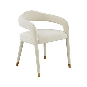 Lucia Cream Velvet Dining Chair by TOV Furniture