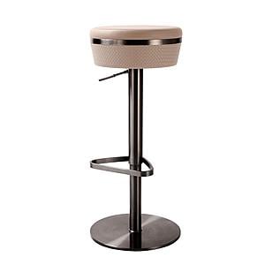 Astro Cafe au Lait Woven Vegan Leather Adjustable Stool by TOV Furniture