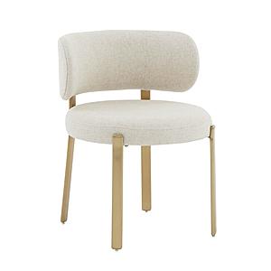 Margaret Cream Linen Dining Chair by TOV Furniture