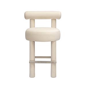 Carmel Cream Velvet Counter Stool by TOV Furniture