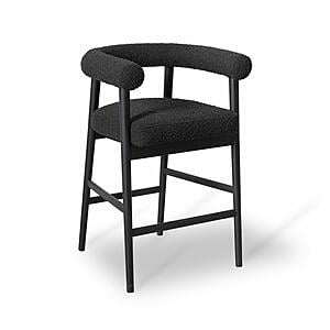 Spara Black Performance Boucle Counter Stool by TOV Furniture