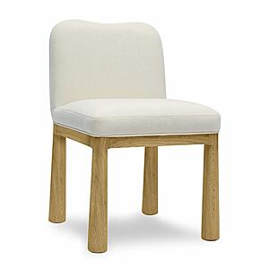 Tiara Cream Performance Velvet Oak Dining Chair by TOV Furniture