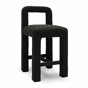 Hazel Black Boucle Counter Stool by TOV Furniture