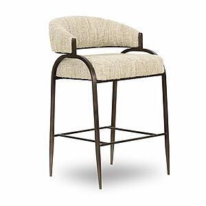 Tatum Taupe Textured Performance Boucle Counter Stool by TOV Furniture