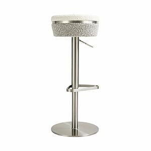 Astro White and Grey Boucle Adjustable Stool by TOV Furniture