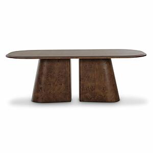Gladyss Brown Burl Oval 87 inch Dining Table by TOV Furniture