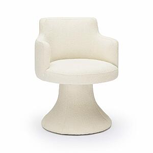 Jeffree Cream Performance Boucle Swivel Dining Chair by TOV Furniture