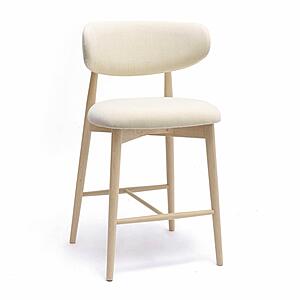 Zinea Cream Performance Textured Velvet Counter Stool by TOV Furniture