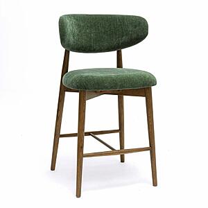 Zinea Forest Green Performance Textured Velvet Counter Stool by TOV Furniture