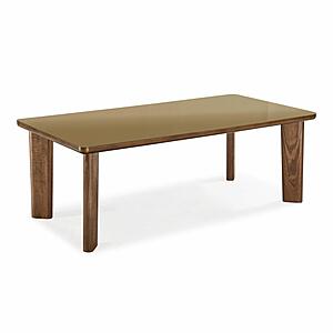 Oani Walnut and Glass Long Dining Table by TOV Furniture