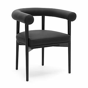 Spara Black Vegan Leather Dining Chair by TOV Furniture