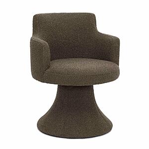 Jeffree Chocolate Brown Performance Boucle Swivel Dining Chair by TOV Furniture